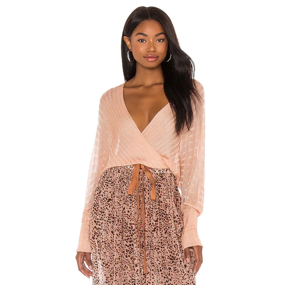 Free People Women's Pluto Wrap Top Rose Wine Medium